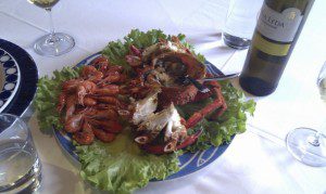 Centollo y camarones