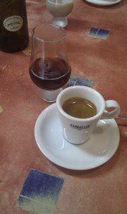 Cafe y chupito tostada