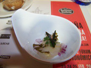 Forum Gastronómico 2014. A Coruña. 21 Vieira curada en agua de mar