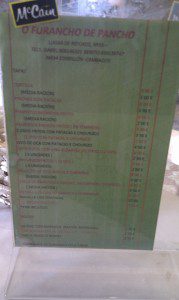 O Furancho de Pancho, Refoxo. Cambados. Pontevedra. 4 Carta furnacho de pancho