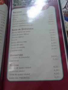 Taberna O Mexillón. Carballo. 5 Carta O Mexillon