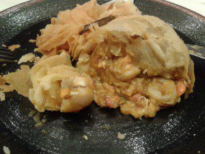 Artabria. A Coruña. 8 Saquitos zamburiña con crema de necoras