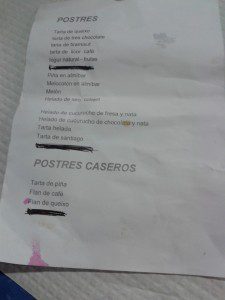 San Carrodio, Santiago de Compostela. A Coruña. 9 Carta postres San Carrodio