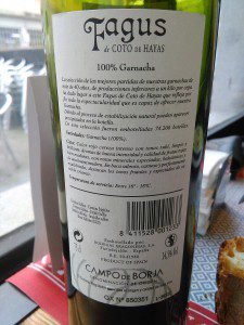 Fagus 2012 de Bodegas Aragonesas. D.O. Campo de Borja 2 Fagus 2012